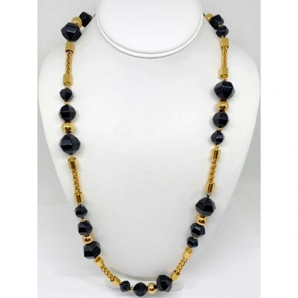 Kate Spade Cut to the Chase Black & Gold Necklace